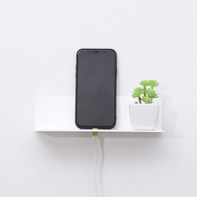 IEEK 9 Inch Acrylic Floating Shelves Set of 4,Small Wall Display Shelf for Bluetooth Speakers/Security Cameras/Nintendo Switch/Action Figures,Damage-Free Wall Shelves Stick-On Shelf,White - Image 5